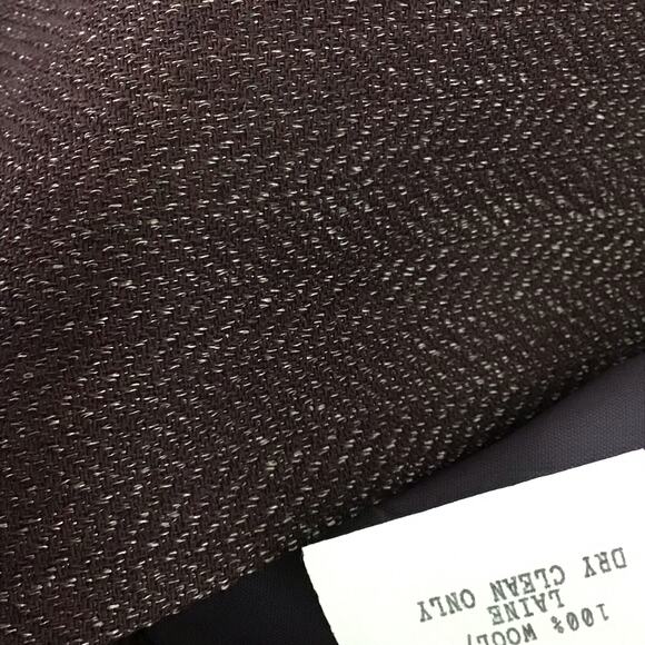 Lafayette 148 New York Wool Maroon Burgundy Tweed Herringbone Fitted Jacket 4 - Picture 4 of 8